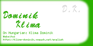 dominik klima business card